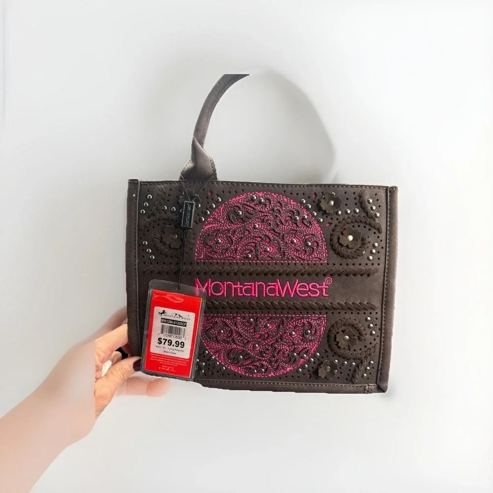 MW1266G-8120 Montana‎ West Stunned Embossed Floral Concealed Carry Tote/Handbag